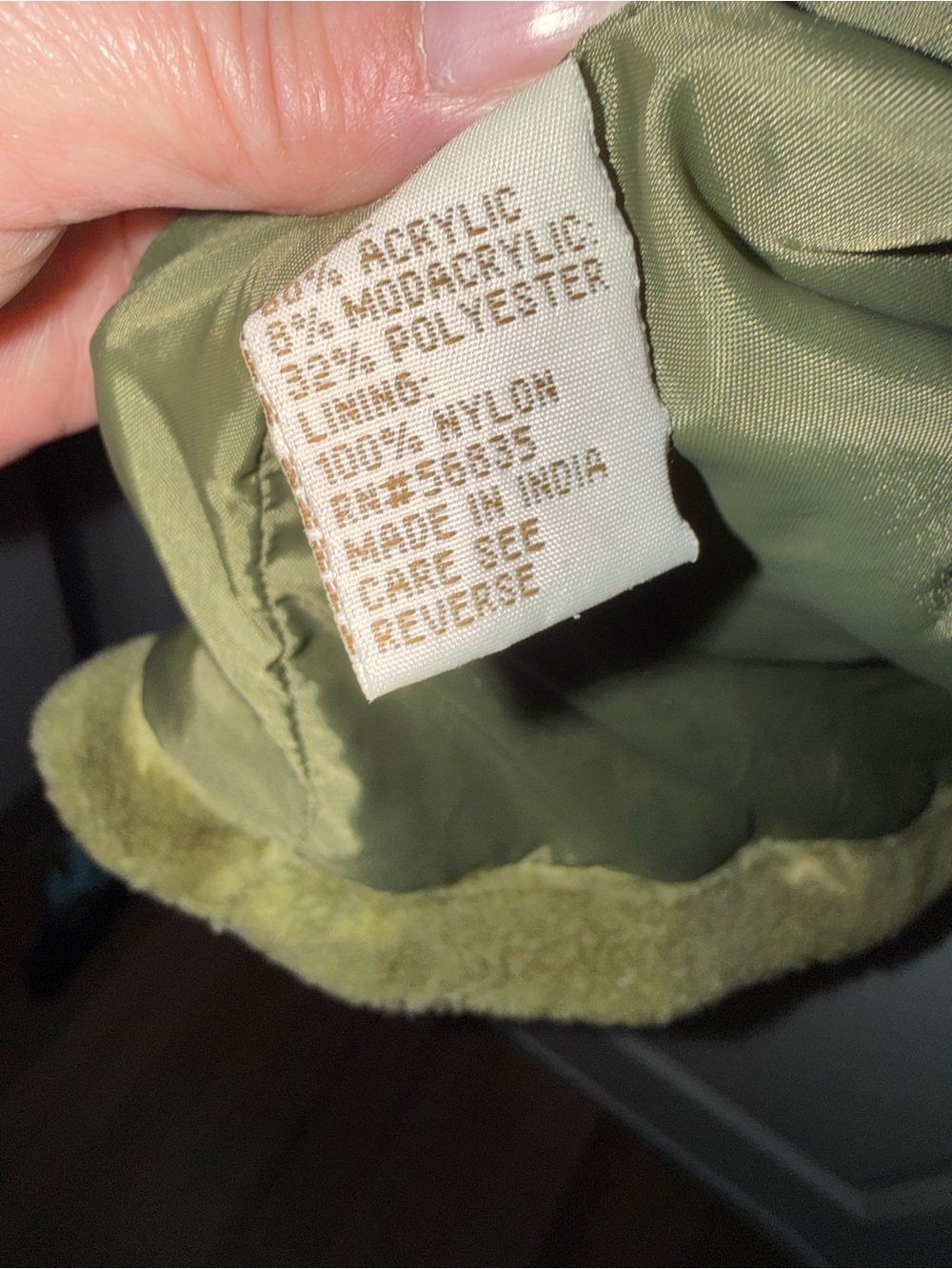 Cabela's Olive Green Embossed Plush Teddy Jacket - Picture 4 of 4